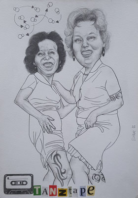 A563, TANZTAPE 14, Graphit, Tusche, auf Karton, 2024, 42 x 30 cm
