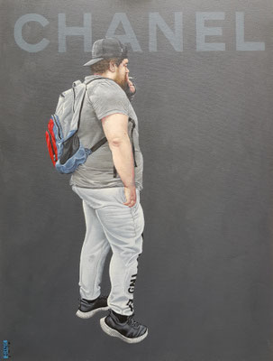 Gemälde 588, CHANEL, Acryl auf Hartfaserplatte,2018, 60 x 80 cm     