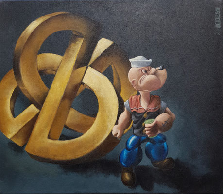 Gemälde 858,PLASTIC SAILOR, Acryl auf Leinwand,2025, 35 x 40 cm