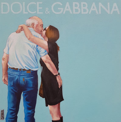 Gemälde 731, D & G  Vol 6,  Acryl auf Hartfaserplatte ,2022, 40 x 40 cm