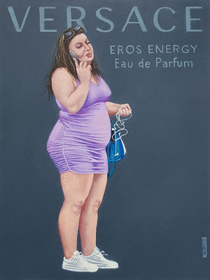 Gemälde 886,VERSAGE EROS ENERGY, Acryl auf Hartfaserplatte,2025, 40 x 30 cm