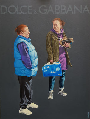 Gemälde 626,DOLCE & GABBANA, Acryl auf Hartfaserplatte,2019, 60 x 80 cm