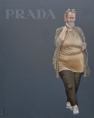 Gemälde 725,PRADA Vol 2, Acryl auf Hartfaserplatte ,2022, 50 x 40 cm