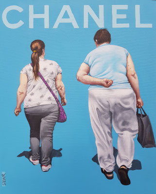 Gemälde 736, CHANEL Vol 8,  Acryl auf Hartfaserplatte ,2022, 50 x 40 cm    
