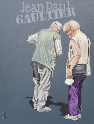 Gemälde 750,JEAN PAUL GAULTIER Vol 3,  Acryl auf Hartfaserplatte ,2022, 40 x 30 cm