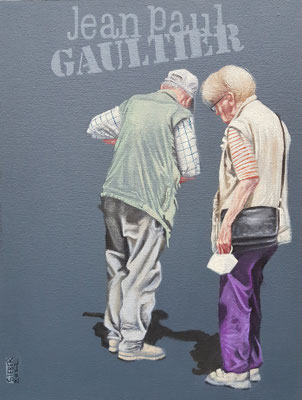 Gemälde 750,JEAN PAUL GAULTIER Vol 3,  Acryl auf Hartfaserplatte ,2022, 40 x 30 cm