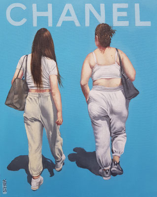 Gemälde 734, CHANEL Vol 7,  Acryl auf Hartfaserplatte ,2022, 50 x 40 cm          