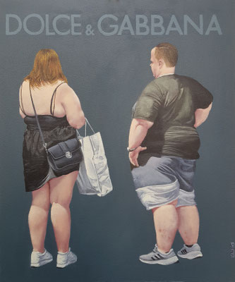 Gemälde 861,DOLCE & GABBANA vol 7, Acryl auf Hartfaserplatte,2025, 60 x 50 cm