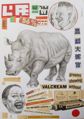 A580,LIFE VALCREAM,Graphit,Acryl,Mix Media auf Karton,2025, 40 x 30 cm