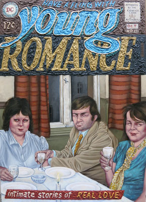 Gemälde 503,Young Romance, Acryl auf Hartfaserplatte ,2015, 50 x 70 cm