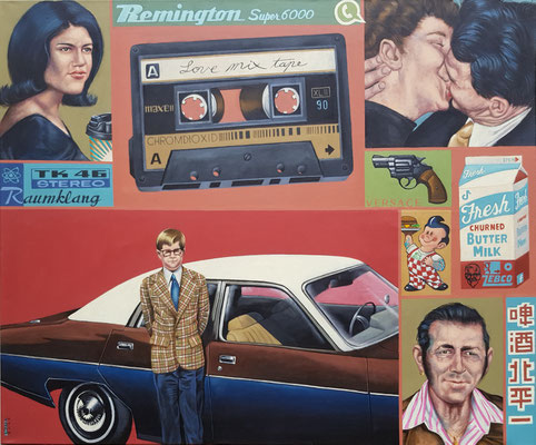 Gemälde 781,LOVE MIX TAPE ,Acryl auf Leinwand, 2023, 100 x 120 cm