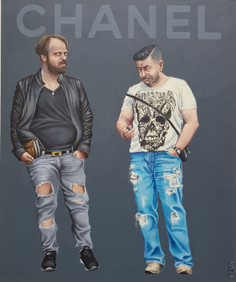 Gemälde 726, CHANEL Vol 6,  Acryl auf Hartfaserplatte ,2022, 60 x 50 cm