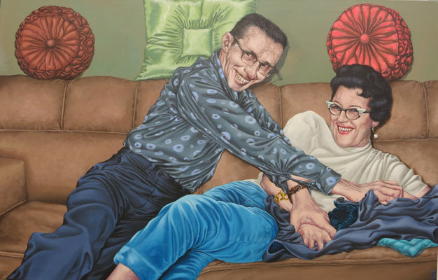 Gemälde Gemälde 551, In der Wohnlandschaft, Acryl auf Leinwand, 2017,90 x 140 cm