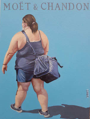 Gemälde 733,MOET & CHANDON Vol 1,  Acryl auf Hartfaserplatte ,2022, 40 x 530 cm