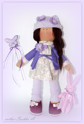 Текстильная кукла, ручной работы по мотивам кукол Т. Коннэ, рост 45 см, самостоятельно стоит 