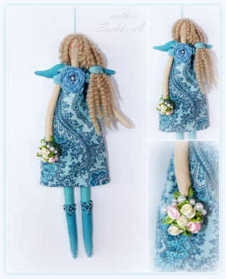 Кукла в стиле Тильда- цветочный ангел. Рост 30 см (ПРИМЕР, под заказ цена 280 грн.)