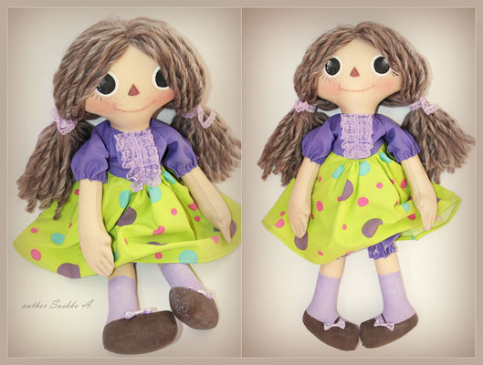 Текстильная кукла в стиле Реггеди Энн