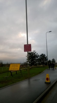 The day before, cones and signs appearing all over Bicester.