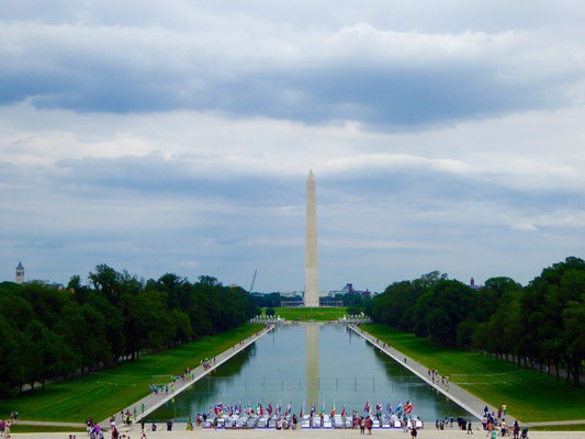 Ausblick vom Licoln Memorial über den Reflexionsbrunnen