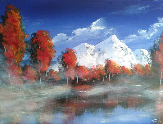 AUTUMN SEA   | Acrylic on Canvas 40x30 cm | Reference-Picture by Mustafa Jannan