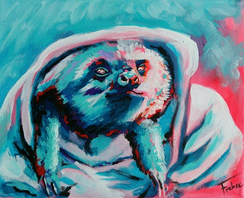 SLEEPY SLOTH   | Acrylic  on Canvas 24x30 cm |