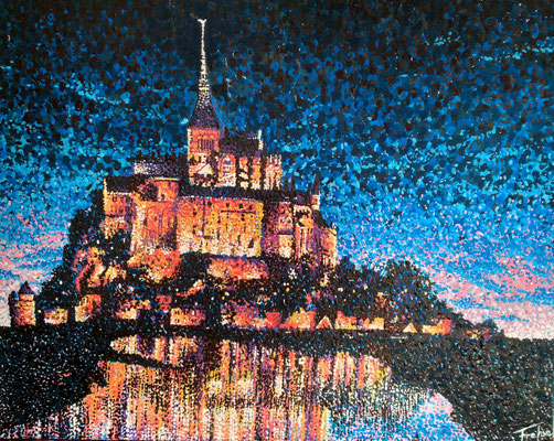 MONT SAINT MICHEL NACHT   | Acrylic on Canvas 50x40 cm |