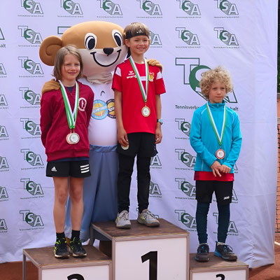 Kinder des 1. TC Magdeburg beim Tennisturnier Talentinos Team Challenge U8 und U9 beim TC Sandanger