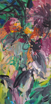 Eva Hoppert, Die Sinnlichkeit der Farbe II Mixed Media auf LW, 100x50 cm, 2023, € 1350.--