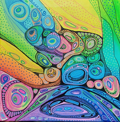 Ilse Ehrmann, oT, Acryl auf Leinwand, 40x40, € 240,-