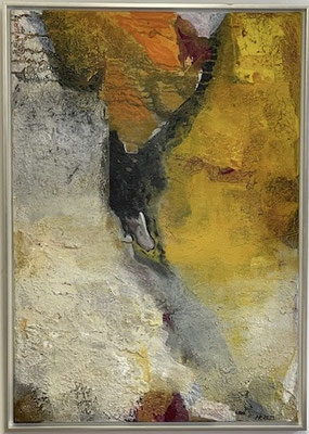 Renate Eugénie Mach, Sahara, Pigmente in Acryl, Tusche auf LW, 70x100 gerahmt € 940,-