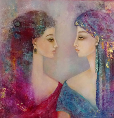 Ingrid Pape, Erinnerungen, Öl auf Leinwand, 80x80, €€ 720,-