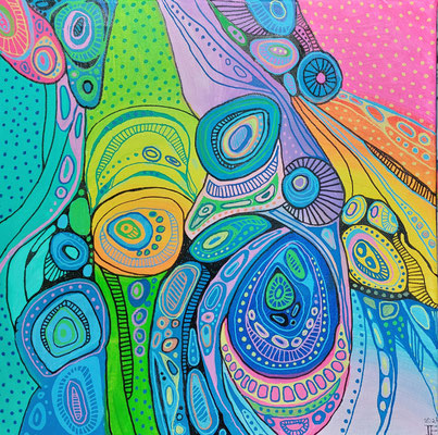 Ilse Ehrmann, oT, Acryl auf Leinwand, 40x40, € 240,-