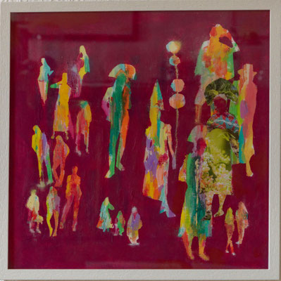 Christine Kiedaisch, Zirkus, Acryl auf Karton, 40x40, € 350,- (mit Rahmen)