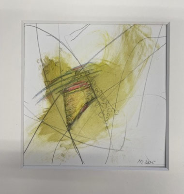 Renate Eugénie Mach, Bewegung IV, Öl, Bleistift auf Papier, 20x20, € 99,-, gerahmt, mit Pass