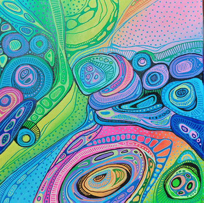 Ilse Ehrmann, oT, Acryl auf Leinwand, 40x40, € 240,-