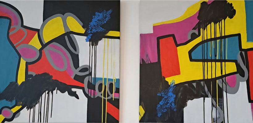 Cornelia Schell, o.T., Acryl, je 80x80 Acryl, ohne Titel, Preis auf Anfrage