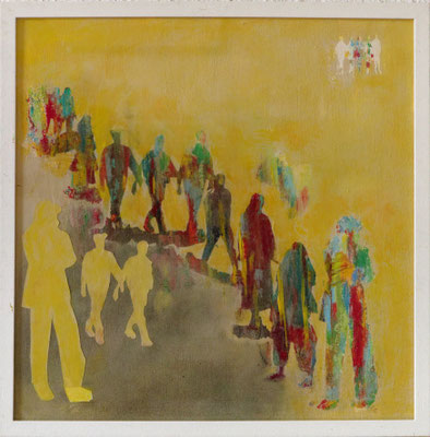 Christine Kiedaisch, Es geht bergab, Acryl auf Karton, 40x40, € 350,- (mit Rahmen)