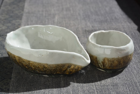 釉薬を２色重ねて使用