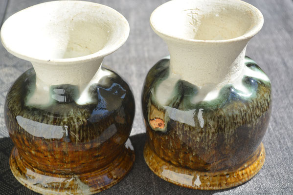釉薬を２色重ねて使用