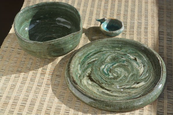 ３色の粘土でマーブル模様に