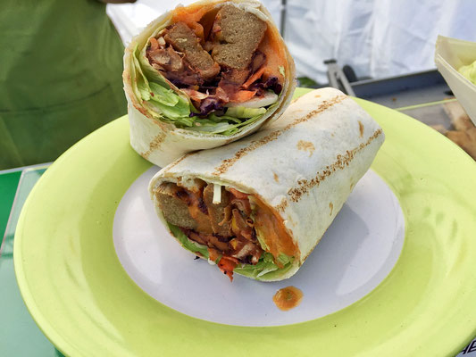 vegan chipotle chicken wrap from herbivorous