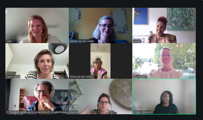 Online meetings georganiseerd door Marthe van der Linden voor vrouwelijke ondernemers