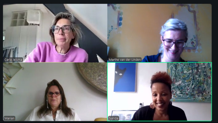 Online meetings georganiseerd door Marthe van der Linden voor vrouwelijke ondernemers