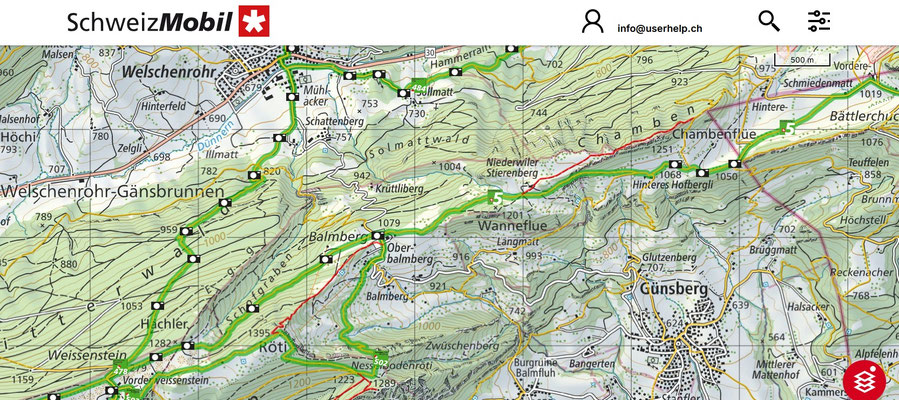 Wanderkarte Jura