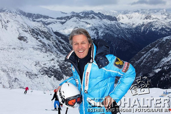 Bernhard Russi, Verwaltungsrat Andermatt Swiss Alps beim Skifahren auf Gurschen/Gemsstock.