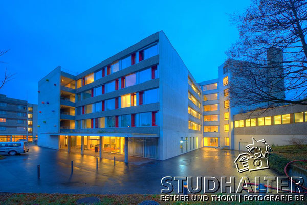 Nachtaufnahmen Betagtenzentrum Eichhof Luzern für Energo by Stockerdirect.ch. HDR-Fotografie.