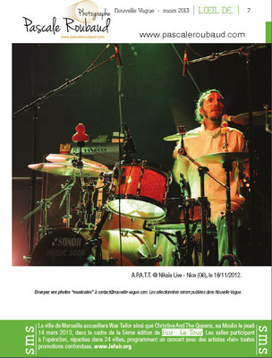 Parution dans le magazine nouvelle vague concert 