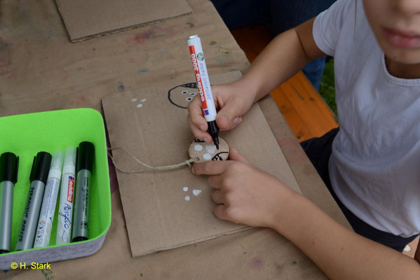 Holzscheibe in Arbeit