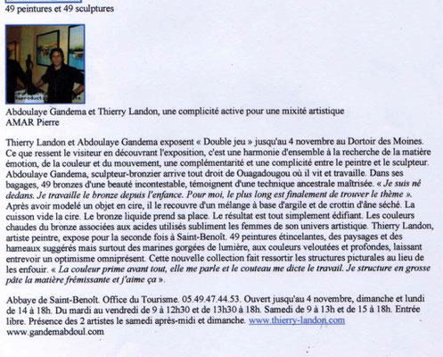 Article "Centre-Presse" du 24/10/2012