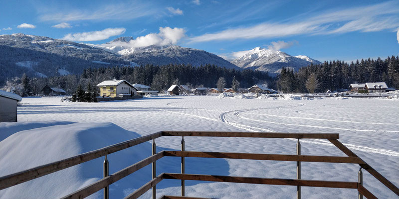 Traumhafte Blick auf's Nassfeld Skigebiet